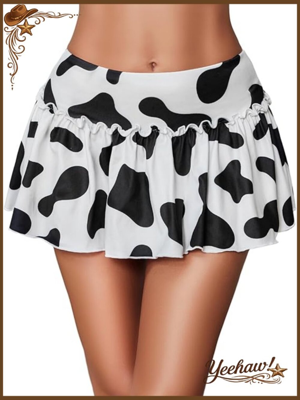 Sexy Ruffle Mini Skirt Lingerie Stretchy Waistband Party Wear
